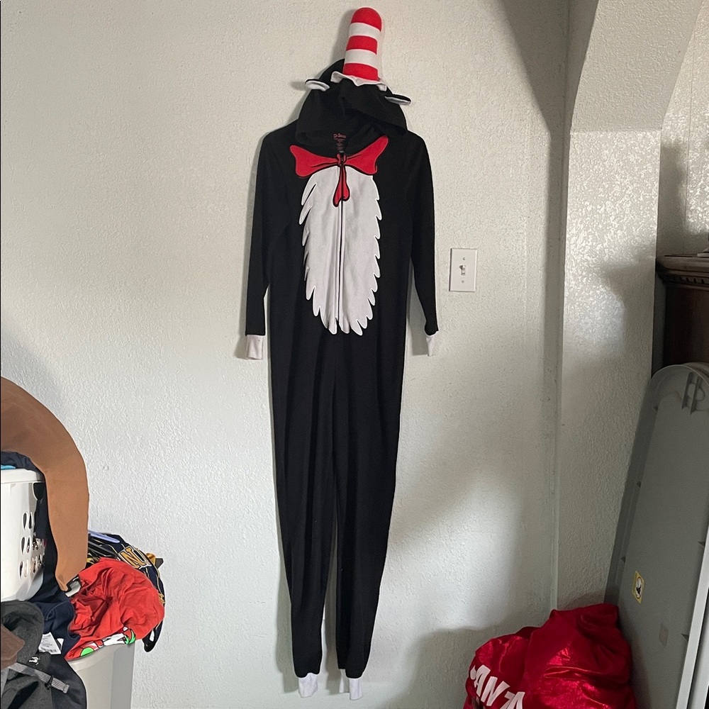 Dr. Seuss Black and White Cat in the Hat Onesie